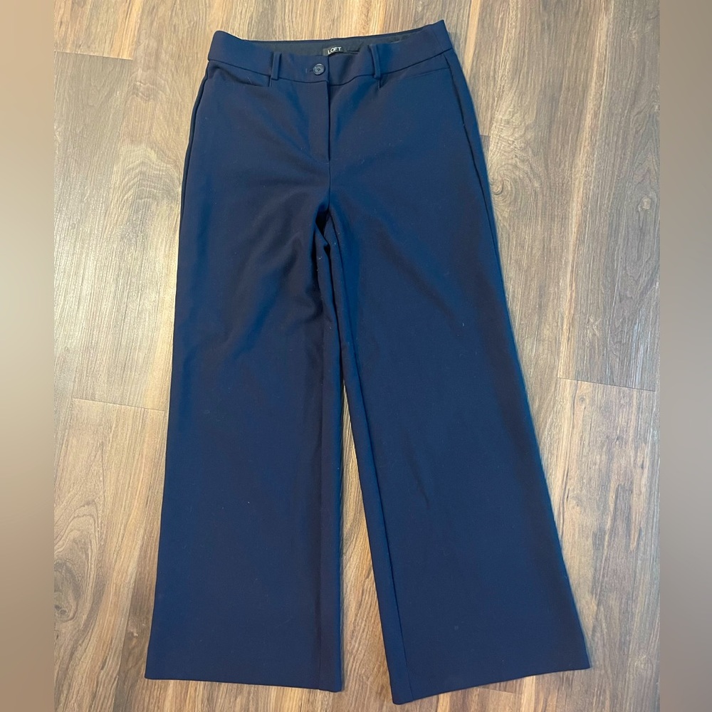 LOFT High Waist Trouser | Navy | Size 8